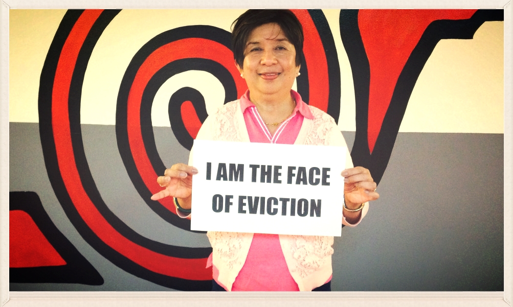 Suzette Ancheta, from the Faces of Eviction movement #facesofeviction2015