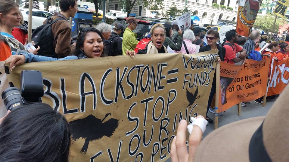 International action against Blackstone